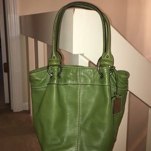 Lime green bucket bag